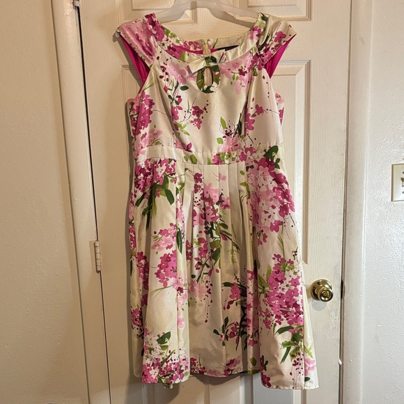 Floral Pink and Green Dress - Picture 1 of 3